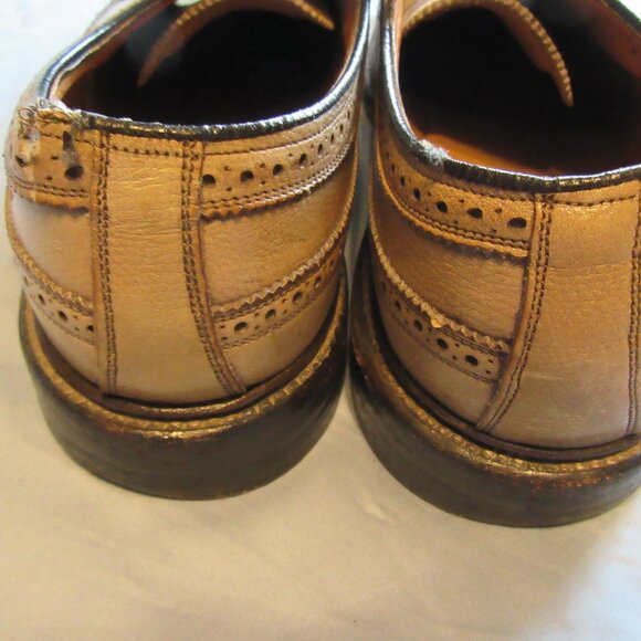 Mens Vtg Florsheim Shoes Leather Wingtip Oxford Dress Shoes Sz 9.5 main image 7